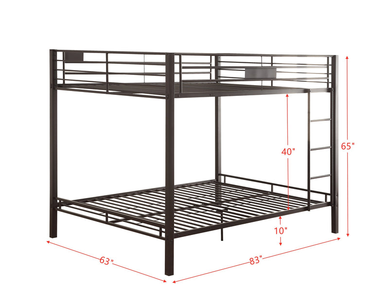 ACME Kaleb Bunk Bed (Queen/Queen) in Sandy Black 38015