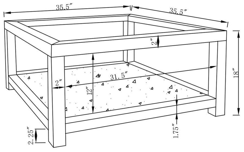 Valentina - Rectangular Coffee Table With Glass Top Mirror