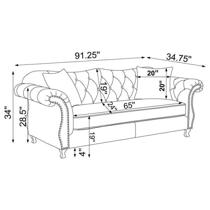 Frostine - Upholstered Tufted Sofa Set