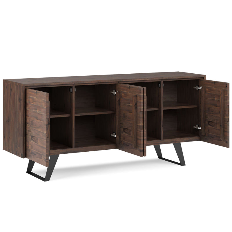 Lowry - Large 4 Door Sideboard Buffet - Distressed Charcoal Brown