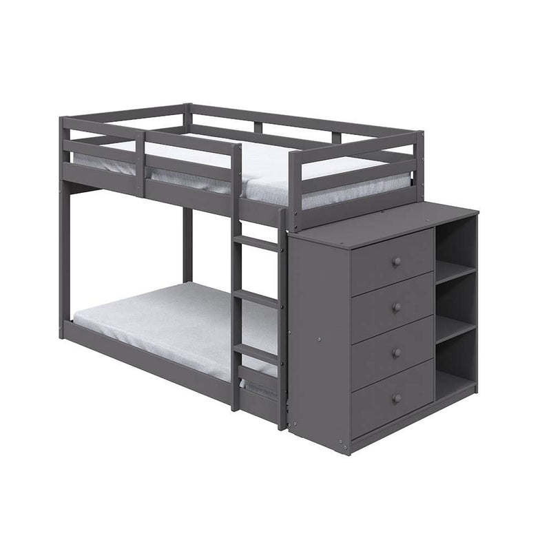 Gaston - Twin Over Twin Bunk Bed - Gray Finish