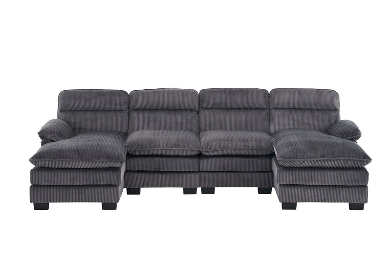 U-Shaped Profile Sofa, Including Two Single Seats And Two Chaise, Modular Sofa, Corduroy Sofa