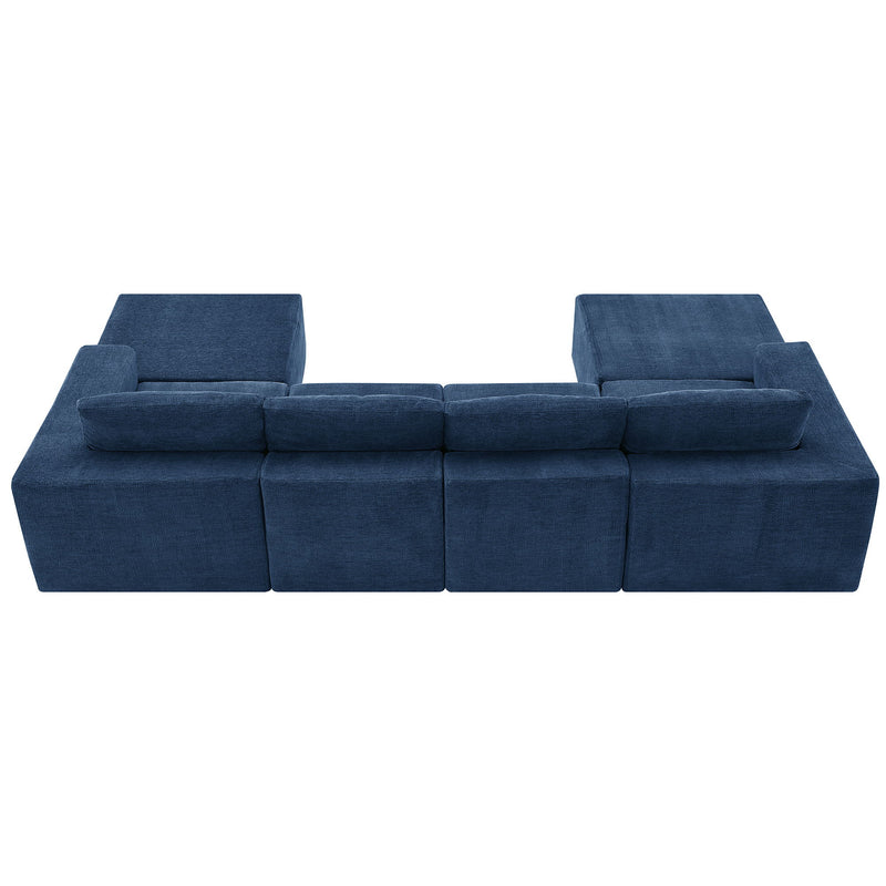 Modular U-Shaped Sectional Sofa, Luxury Chenille Floor Couch Set, Upholstered Indoor Furniture, Foam - Filled Sleeper Sofa Bed For Living Room, Bedroom, Free Combination