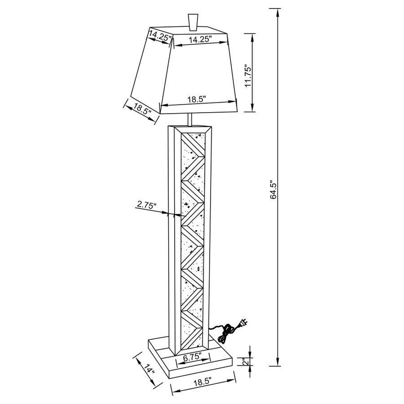 Carmen - Empire Mirrored Acrylic Floor Lamp - Silver