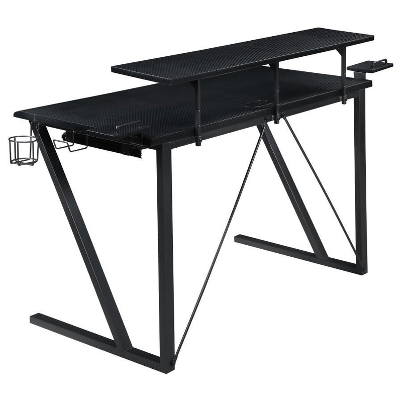 Wedalia - Computer Gaming Desk With Utility Hook - Black