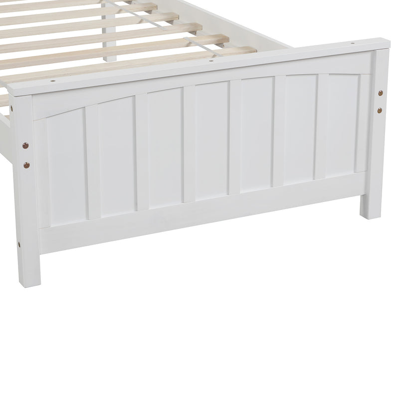 Wood Platform Bed Twin size Platform Bed, White(Old Sku:WF190776AAK  Less two center support legs)