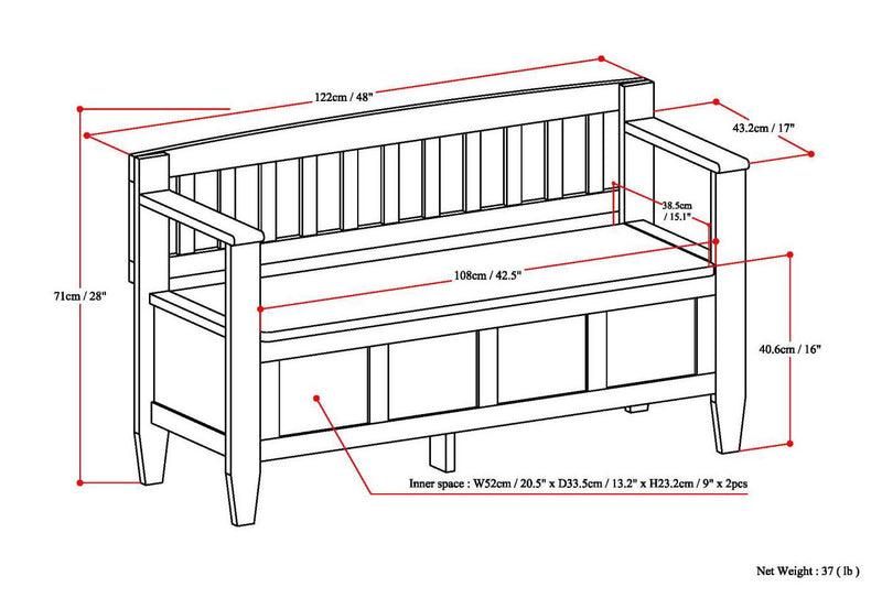 Brooklyn - Entryway Storage Bench