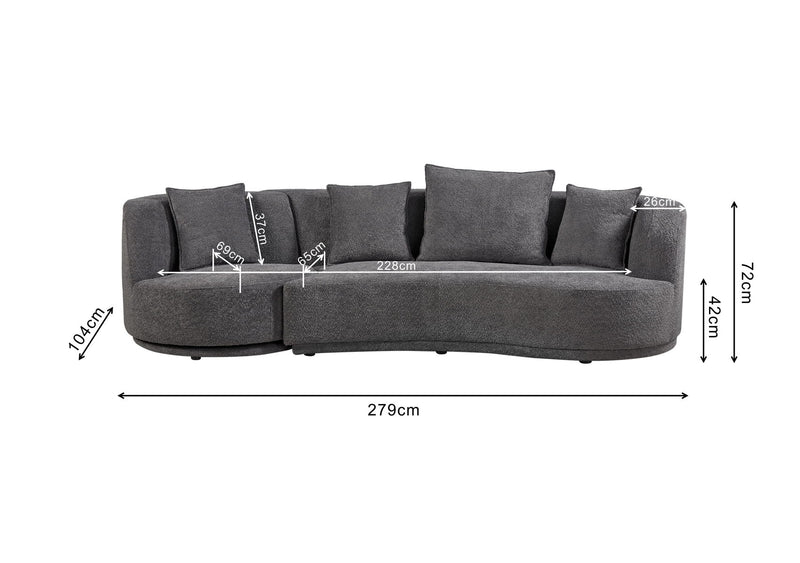 Living Room Sofa Set With Luxury Teddy Fleece, 2 Seater, Armchair Swivel 360°