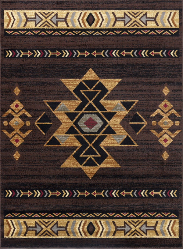 Tribes - 7'10" X 10'3" Southwest Area Rug - Brown