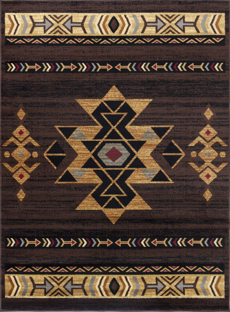 Tribes - 2'7" X 7'3" Southwest Area Rug - Brown