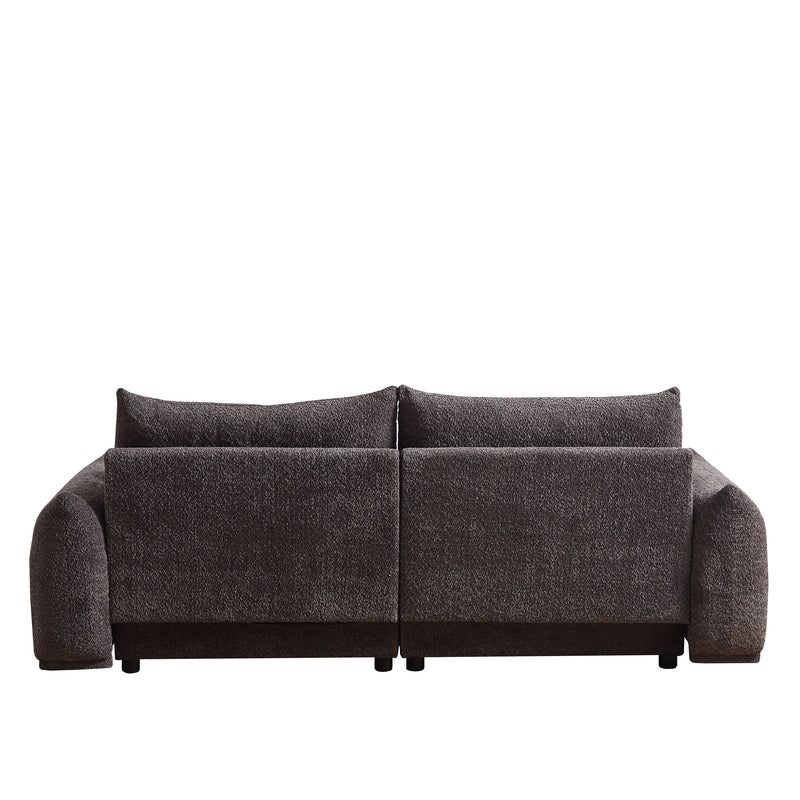 Lamb's Wool 2-Seater Cushion Sofa 90'' Comfortable Sofa For Living Room Bedroom And Other Casual Spaces Lamb's Wool Sofa With 2 Cushions And 2 Ball Pillows