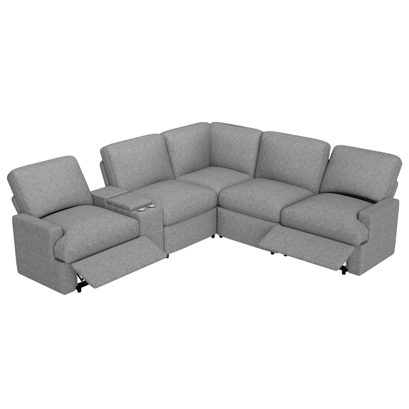 Power Recliner Corner Sofa Home Theater Reclining Sofa Sectional Couches With Storage Box, Cup Holders, USB Ports And Power Socket For Living Room