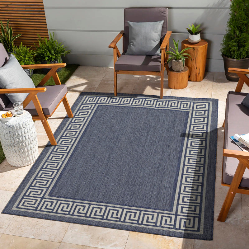 Sunshine - 5'3" X 7'3" Polypropylene Indoor / Outdoor Area Rug - Blue