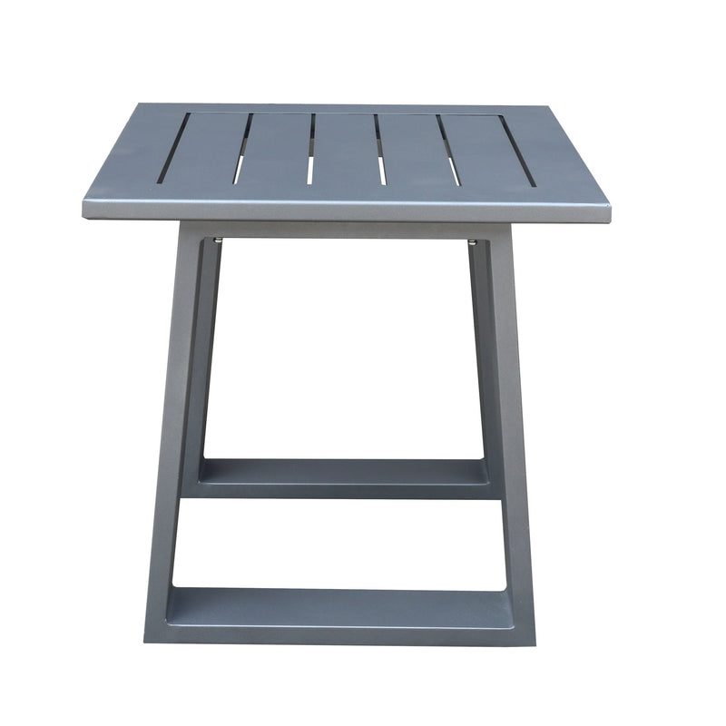 Outdoor Indoor Aluminum Square End Table/Side Table - Powdered Pewter
