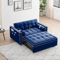 Modern Convertible Sleeper Sofa Couch With Pull Out Bed With Pillows & Side Pockets For Small Space, Living Room