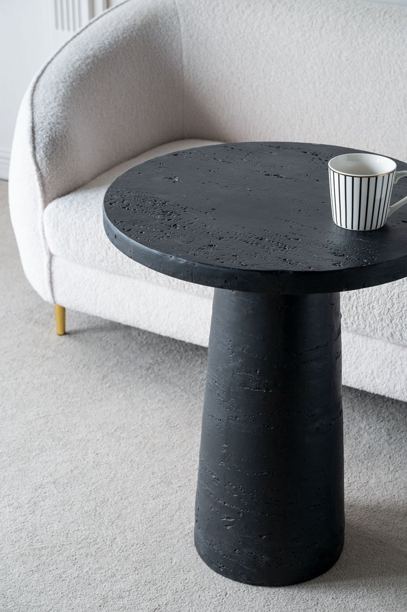 Round Side Table With Pedestal Base