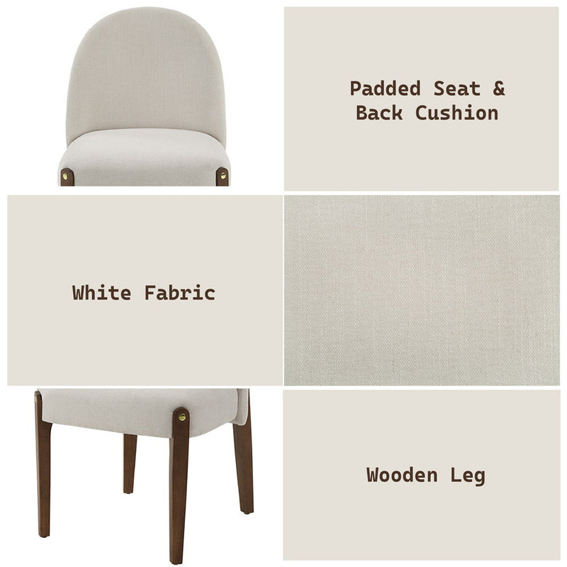 Gamarya - Side Chair (Set of 2) - White Fabric & Oak