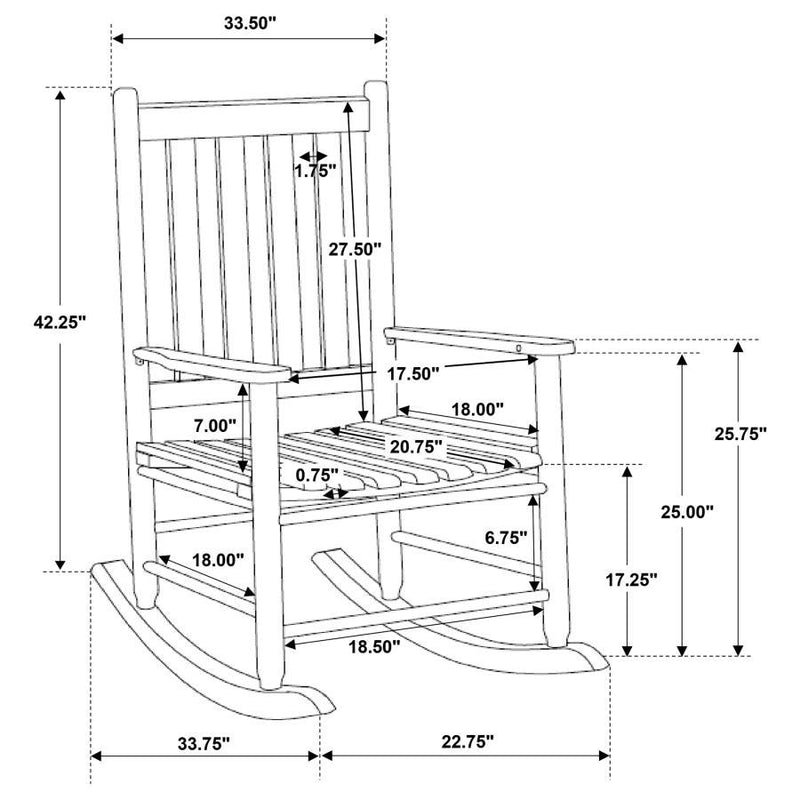 Annie - Slat Back Solid Wood Rocking Chair