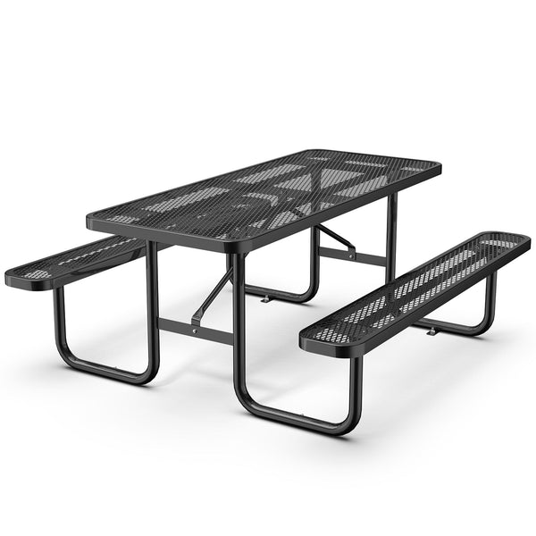 Expanded Rectangular Picnic Metal Table