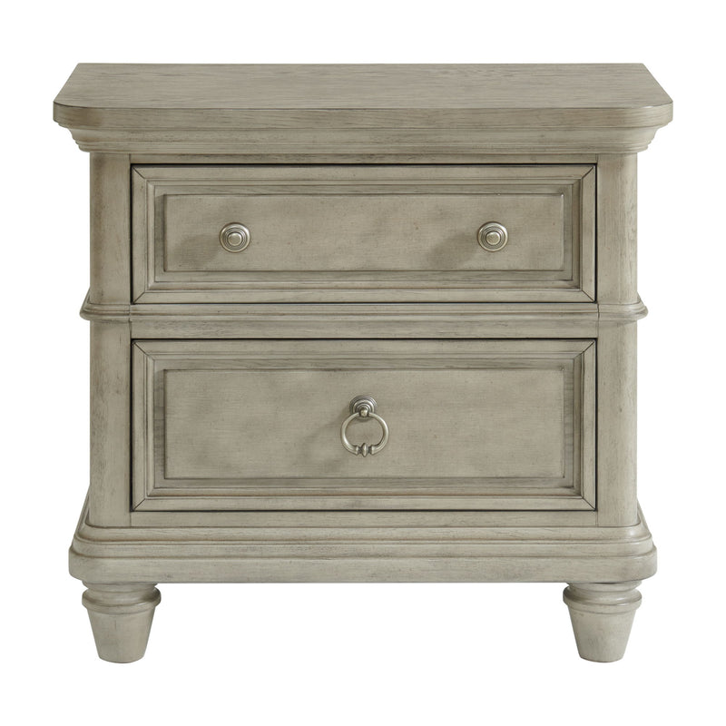 Whit-Ash - 2-Drawer Nightstand With USB - Light Gray