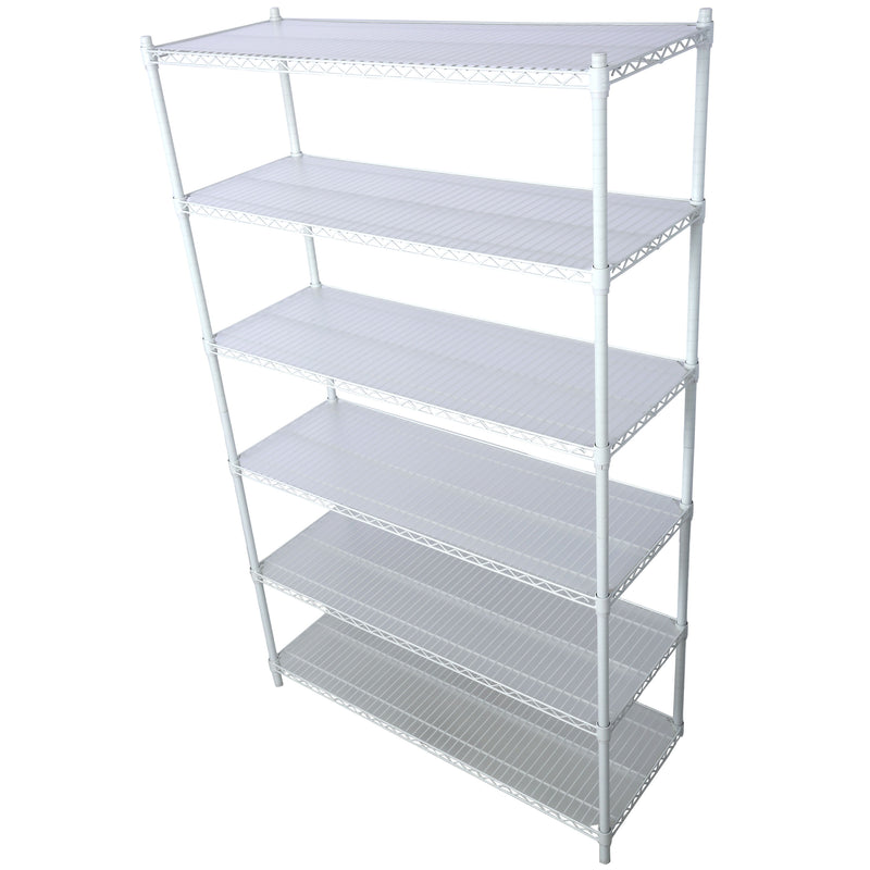 6 Tier 6000Lbs Capacity Nsf Metal Shelf Wire Shelving Unit, Heavy Duty Adjustable Storage Rack With Wheels & Shelf Liners For Commercial Grade Utility Steel Storage Rack