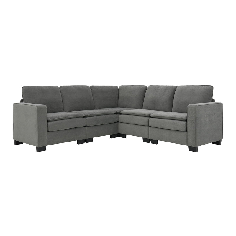 Oversized Velvet Modern Sectional Sofa, Large L Shaped Upholstered Indoor Furniture With Double Cushions, 5 Seat Cloud Corner Couch For Living Room, Apartment, Office