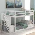 Kids Furniture - Floor Bunk Bed, Ladder With Storage