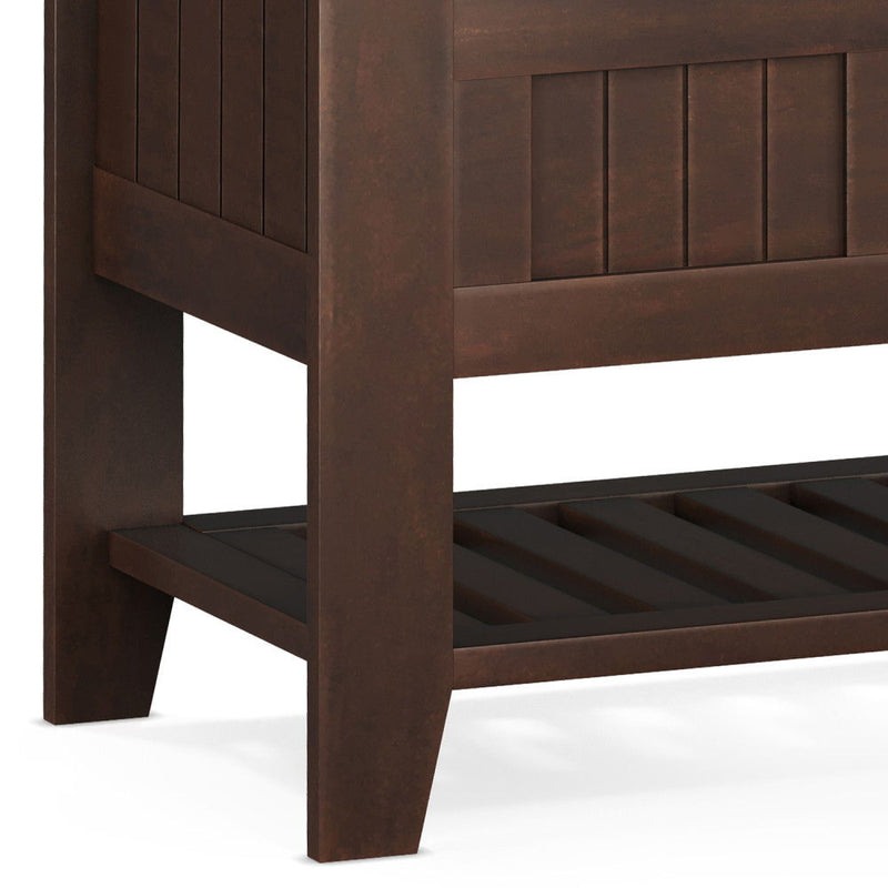 Acadian - Entryway Storage Bench With Shelf - Brown