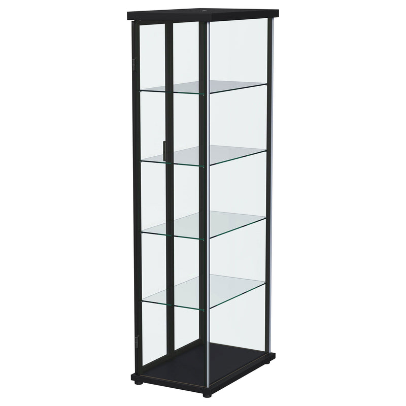 Aero - 5-Shelf Display Curio Cabinet With Led Lighting