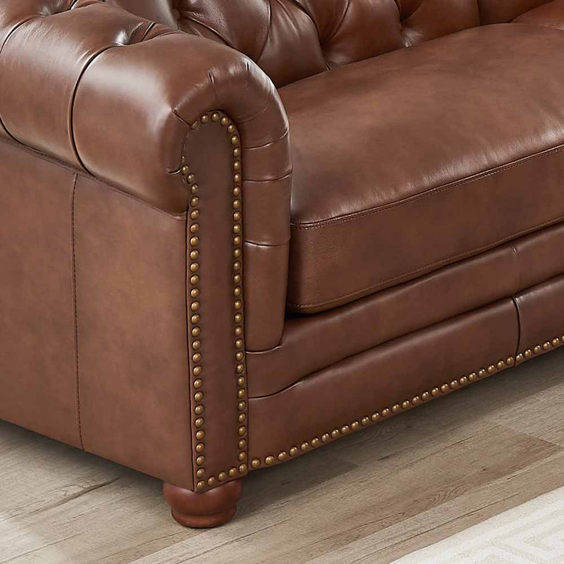 Aliso - L-Shaped Leather Sectional - Pecan