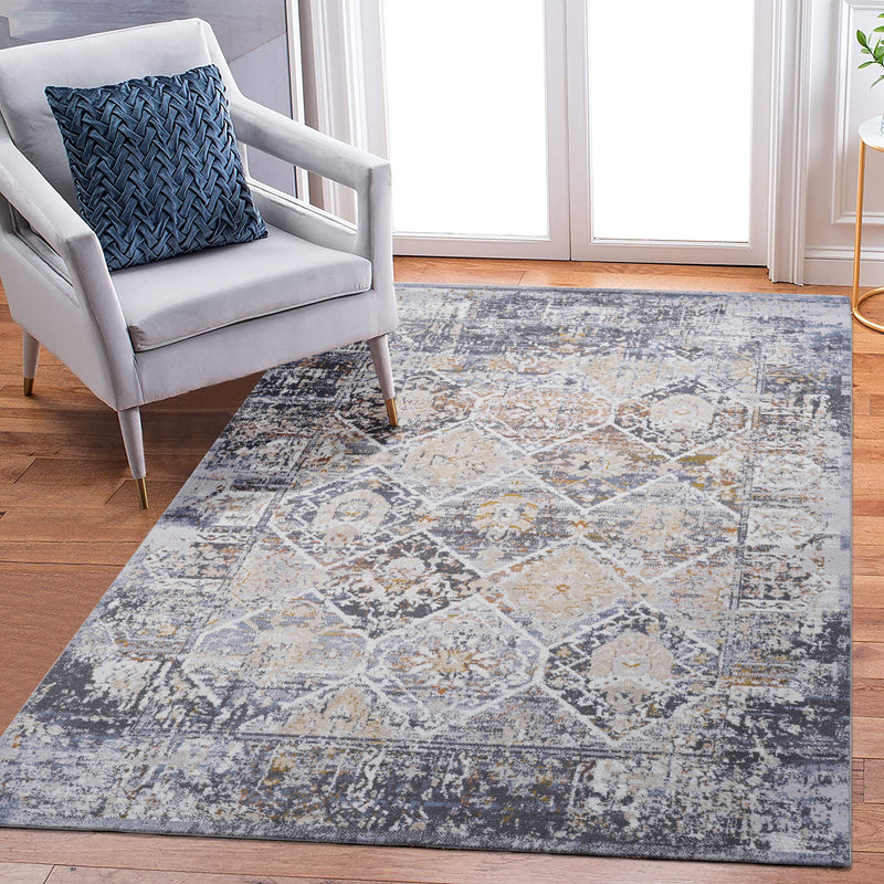 6' x 9' Traditional Non-Shedding Living Room Bedroom Dining Home Office Stylish And Stain Resistant Area Rug - Multi