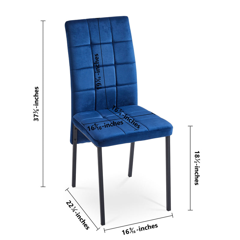 5 Piece Dining Set Including Velvet High Back Nordic Dining Chair & Creative Design Dining Table