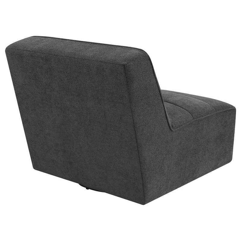 Cobie - Upholstered Swivel Armless Chair - Dark Charcoal