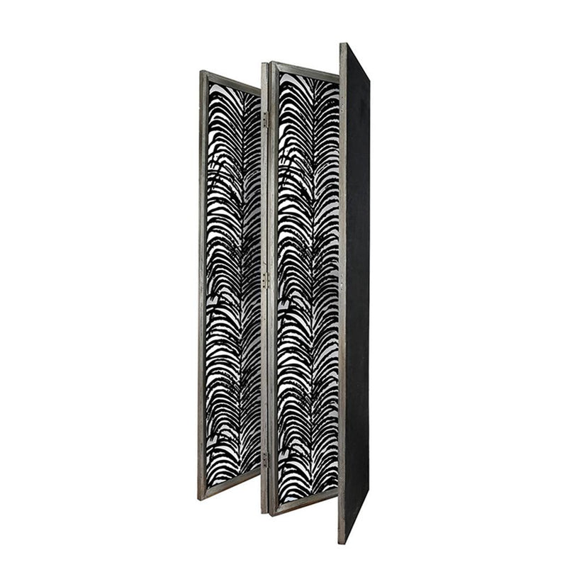 Room Divider, Herero 4 Panel Decorative Screen - Black