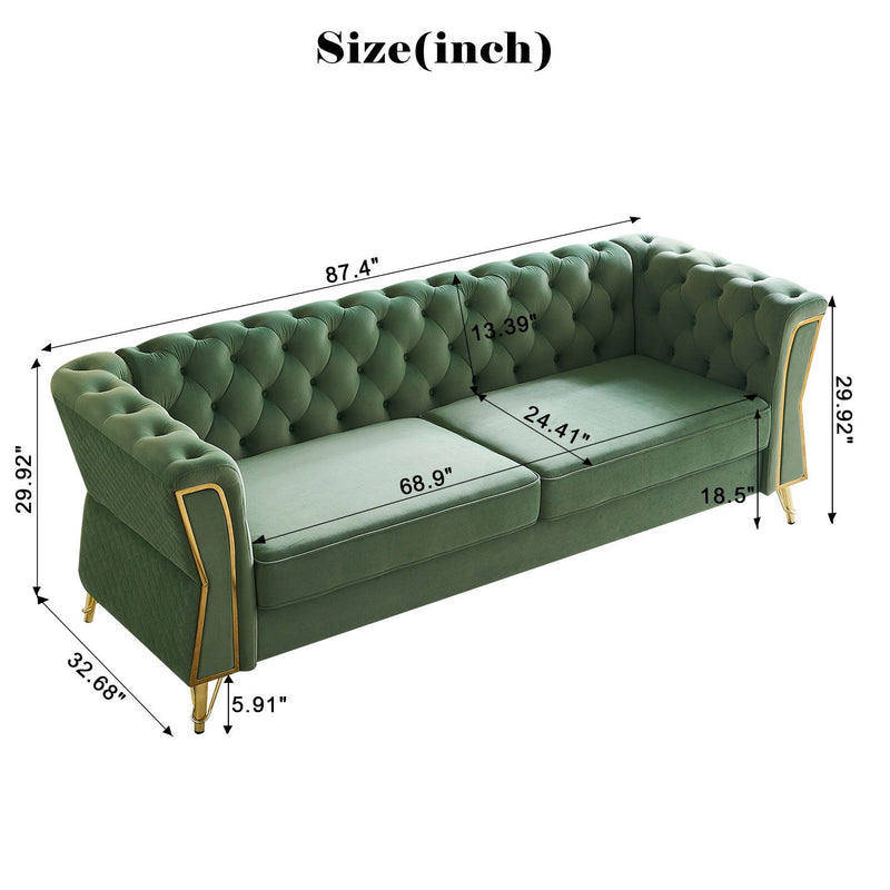 Modern Tufted Velvet Sofa For Living Room