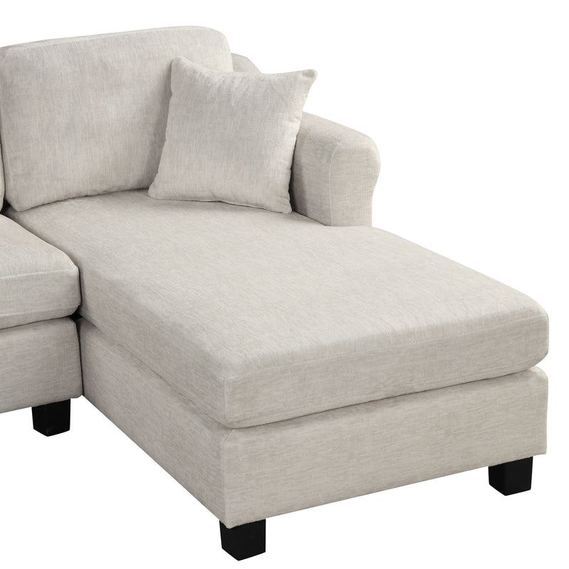 4 Pieces Sectional Sofa With Ottoman With Right Side Chaise