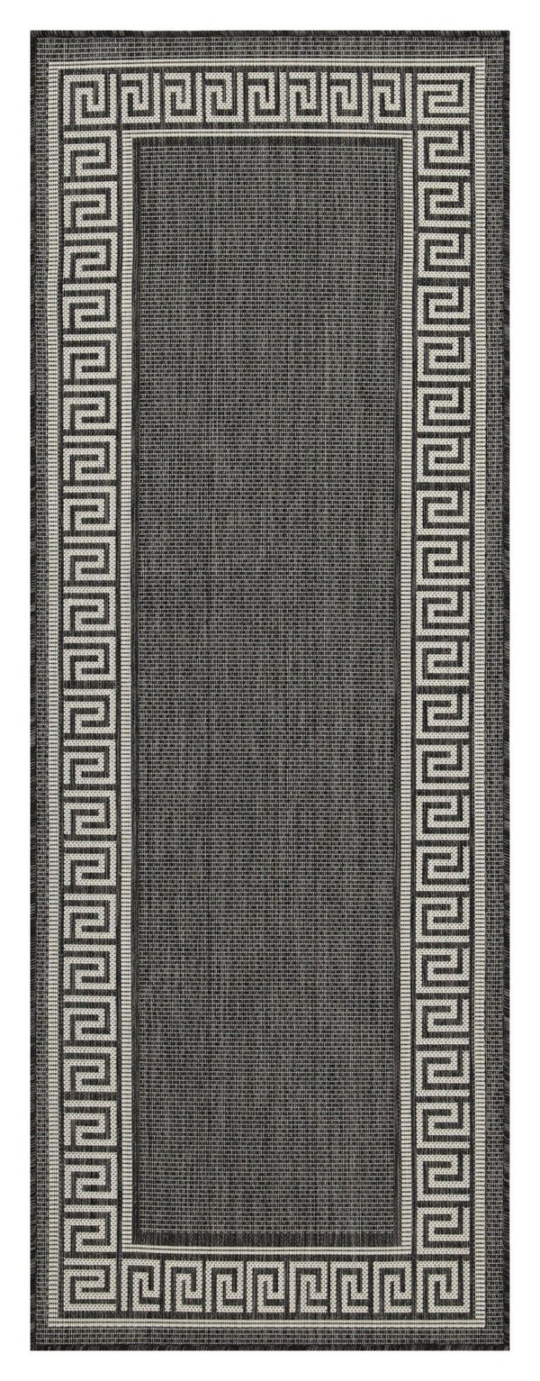 Sunshine - 2'7" X 7'3" Indoor / Outdoor Area Rug - Anthracite - Polypropylene