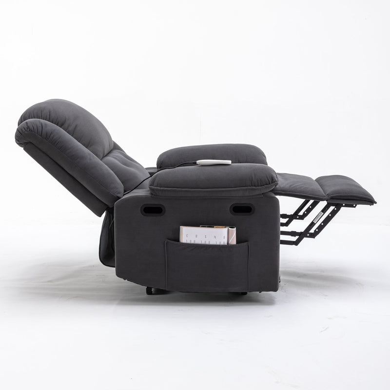 Massage Recliner, Power Lift Chair For Elderly With Adjustable Massage And Heating Function, Recliner Chair With Infinite Position And Side Pocket For Living Room