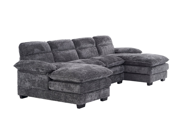 U-Shaped Profile Sofa, Including Two Single Seats And Two Chaise, Modular Sofa, Chenille Sofa