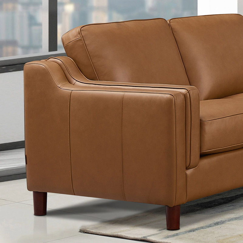 Bella - Leather Symmetrical Sectional - Brown