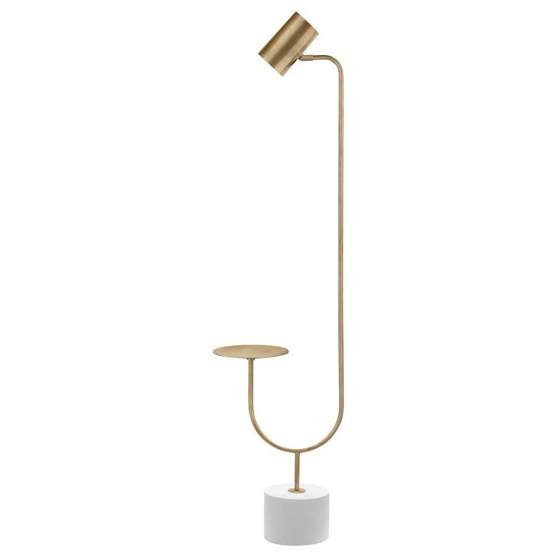 Jodie - Round Base Floor Lamp - Antique Brass And Gray