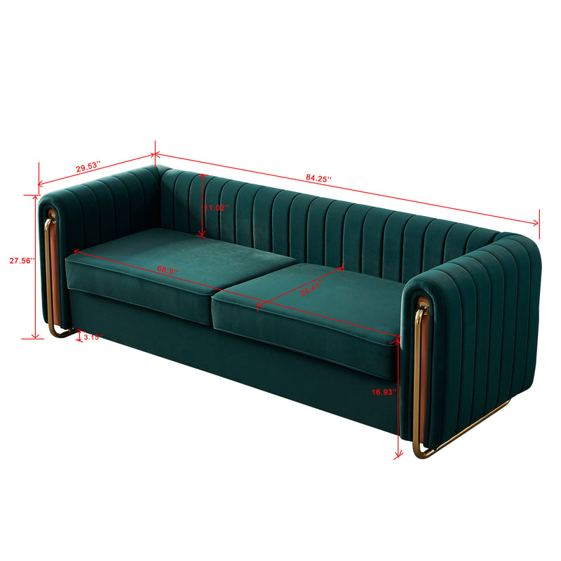 Contemporary Velvet Sofa Couch For Living Room