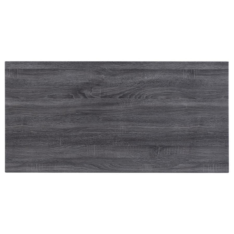 Kravitz - Rectangular Writing Desk - Weathered Gray And Chrome