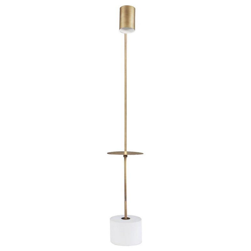 Jodie - Round Base Floor Lamp - Antique Brass And Gray