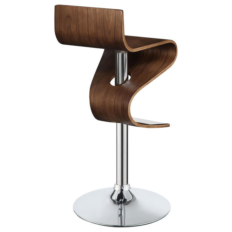 Covina - Adjustable Bar Stool - Walnut And Chrome