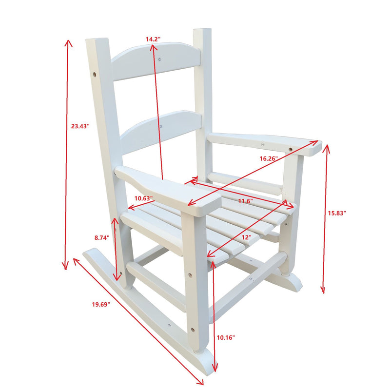 Children's Rocking Chair Indoor Or Outdoor, Durable, Suitable For Kids - White