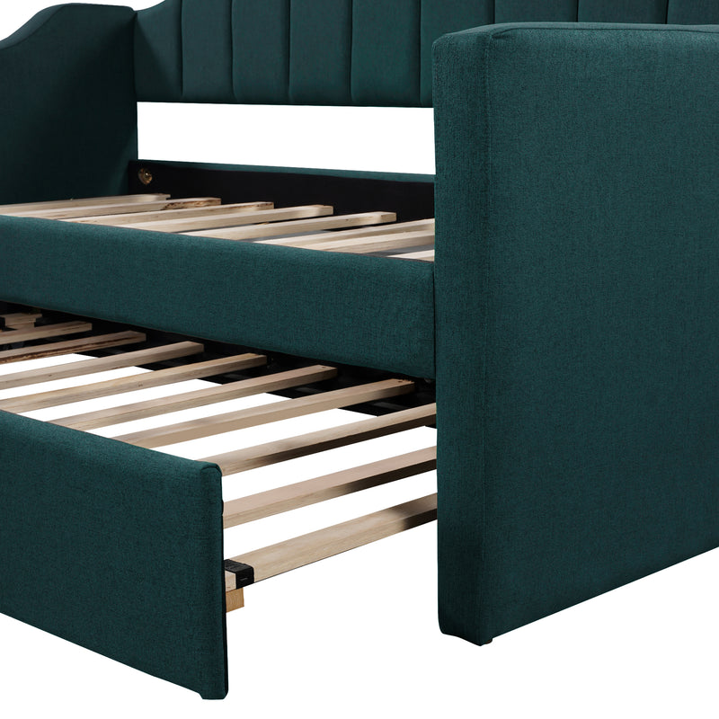 Upholstered Twin Daybed with Trundle,Green(OLD SKU:SM000218AAF)