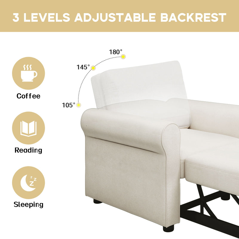 3 In 1 Sofa Bed Chair, Convertible Sleeper Chair Bed, Adjust Backrest Into A Sofa, Lounger Chair, Single Bed, Modern Chair Bed Sleeper For Adults