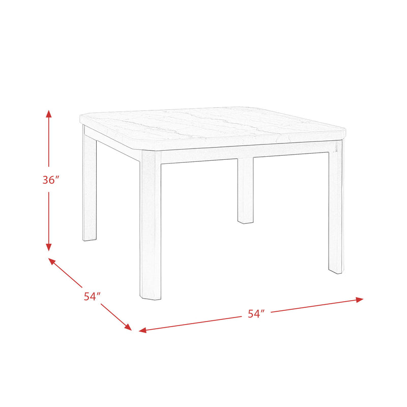 Francesca - 5 Piece Square Counter Dining Set Table & Four Chairs - White Marble