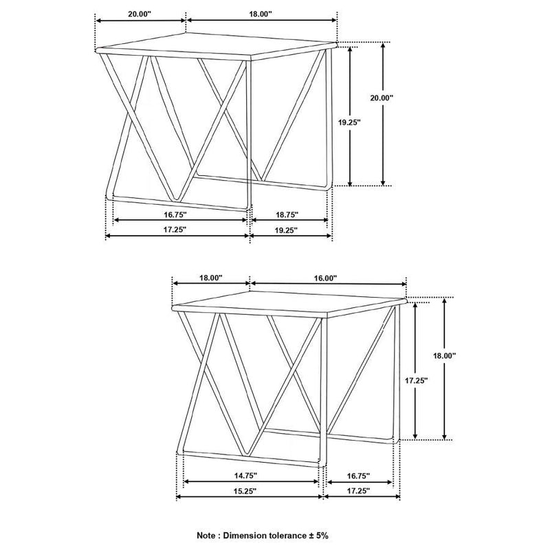 Bette - 2 Piece Nesting Table Set - White And Gold